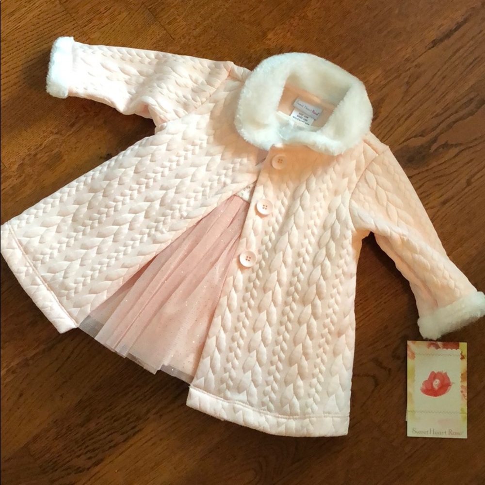 Sweet Heart Rose Dress and Coat Set
